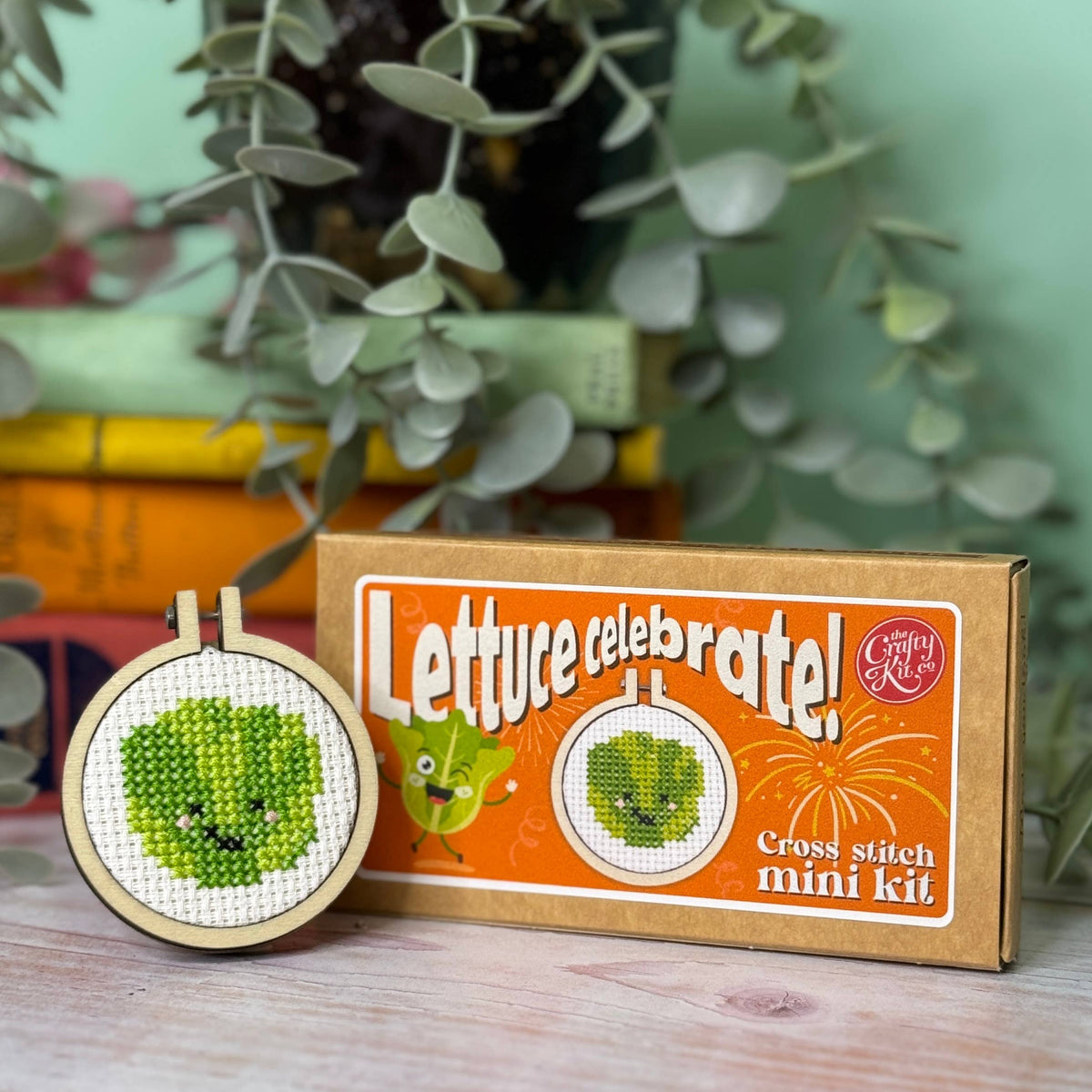 'Lettuce Celebrate!' Mini Cross Stitch Kit-Cross Stitch-The Crafty Kit Company-Acorns & Twigs
