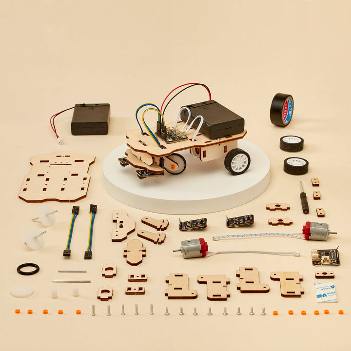 Line Follower Robot DIY Kit, Educational STEM Toy, Craft Kit-Wooden Toy-Kitsville-Acorns &amp; Twigs