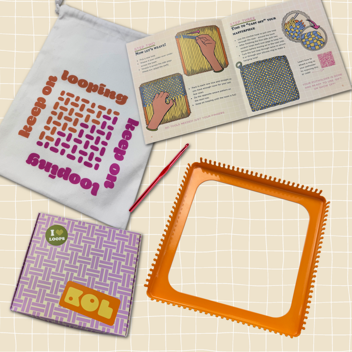 MODEL 27 - 10-inch Potholder Loom-Potholder Weaving-Keep On Looping-Acorns & Twigs