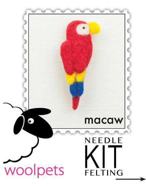 Macaw Felting Kit - Bird Pin-Needle Felting-WoolPets-Acorns &amp; Twigs