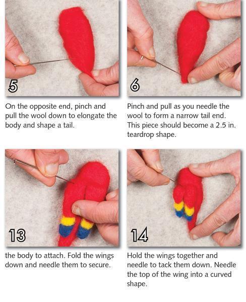 Macaw Felting Kit - Bird Pin-Needle Felting-WoolPets-Acorns &amp; Twigs