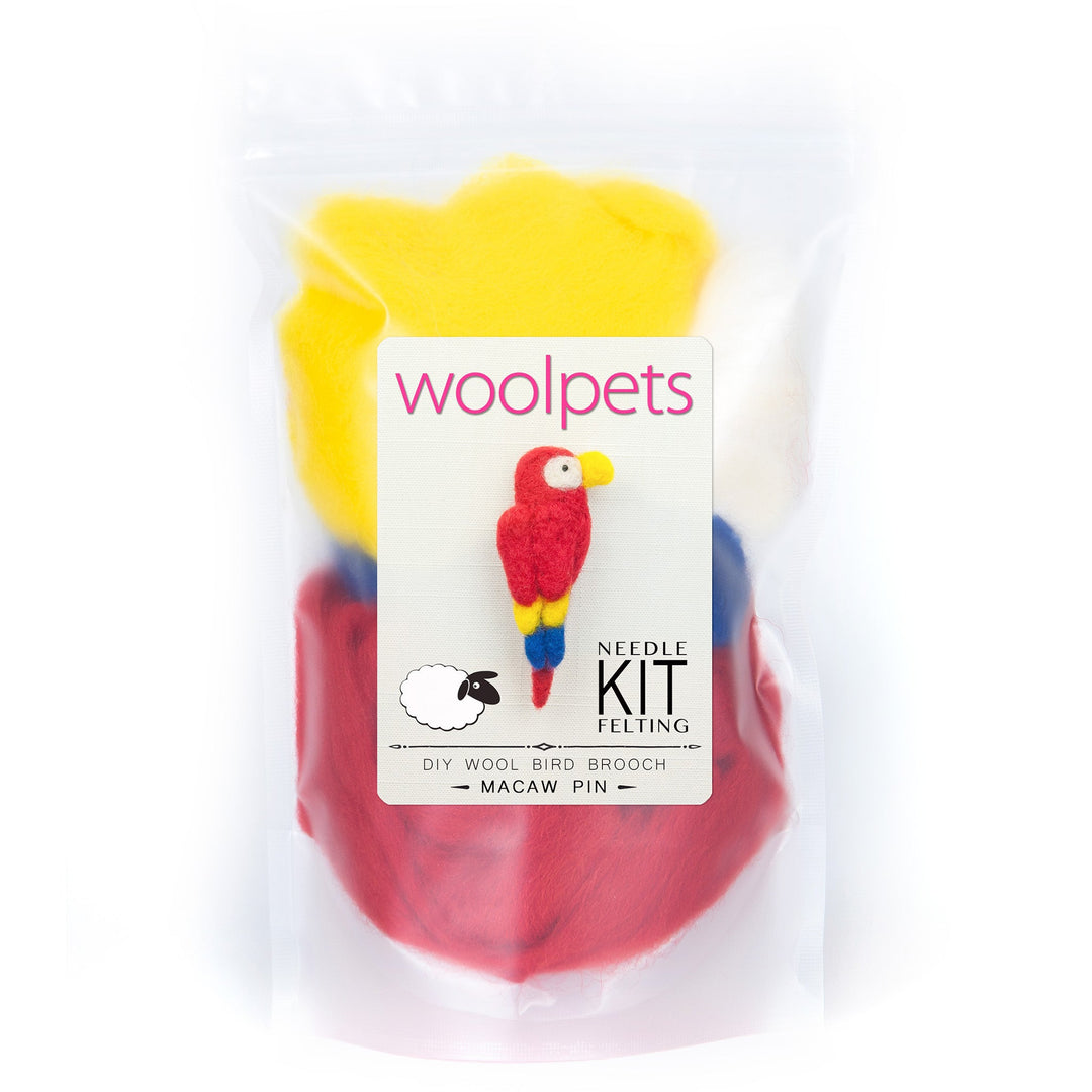 Macaw Felting Kit - Bird Pin-Needle Felting-WoolPets-Acorns &amp; Twigs