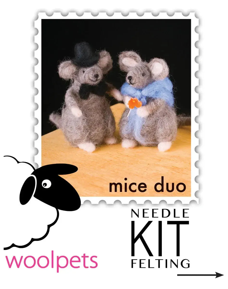 Mice Duo Needle Felting Kit - Intermediate-Needle Felting-WoolPets-Acorns & Twigs