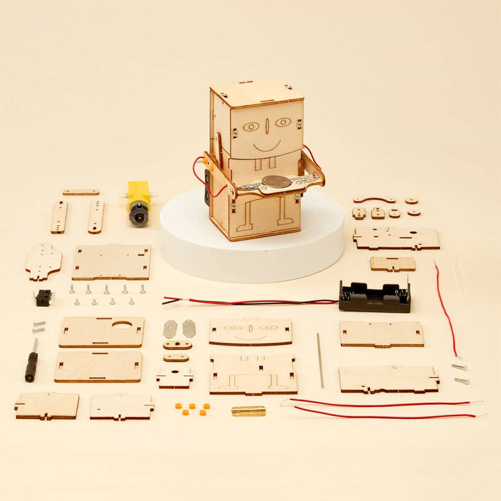 Money Bank Robot DIY Kit, STEM Toy for Kids, Craft Kit-Wooden Toy-Kitsville-Acorns &amp; Twigs