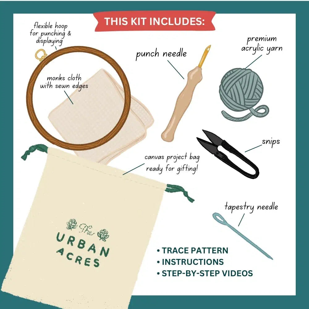 Mushroom Punch Needle Kit-Punch Needle-Urban Acres-Acorns &amp; Twigs