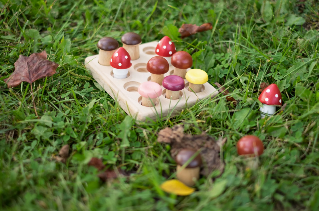 Mushrooms on the Field-Small World Play-PoppyBabyCo-Acorns &amp; Twigs