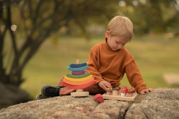 Mushrooms on the Field-Small World Play-PoppyBabyCo-Acorns &amp; Twigs
