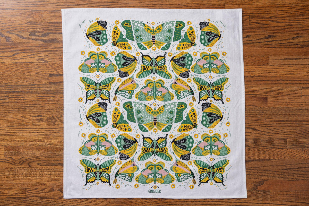 Night Butterfly Potholder + Tea Towel Kit – Gingiber Artist Series (PRO sized)-Potholder weaving-Acorns & Twigs-Acorns & Twigs