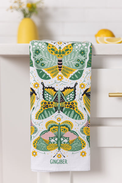 Night Butterfly Potholder + Tea Towel Kit – Gingiber Artist Series (PRO sized)-Potholder weaving-Acorns & Twigs-Acorns & Twigs