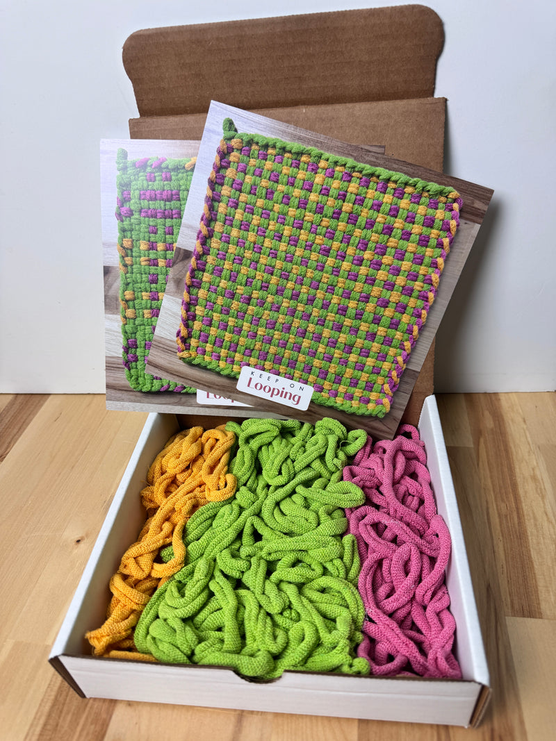 Night Butterfly Potholder + Tea Towel Kit – Gingiber Artist Series (PRO sized)-Potholder weaving-Acorns & Twigs-Acorns & Twigs