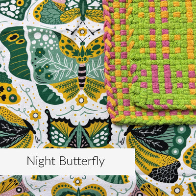 Night Butterfly Potholder + Tea Towel Kit – Gingiber Artist Series (PRO sized)-Potholder weaving-Acorns & Twigs-Acorns & Twigs