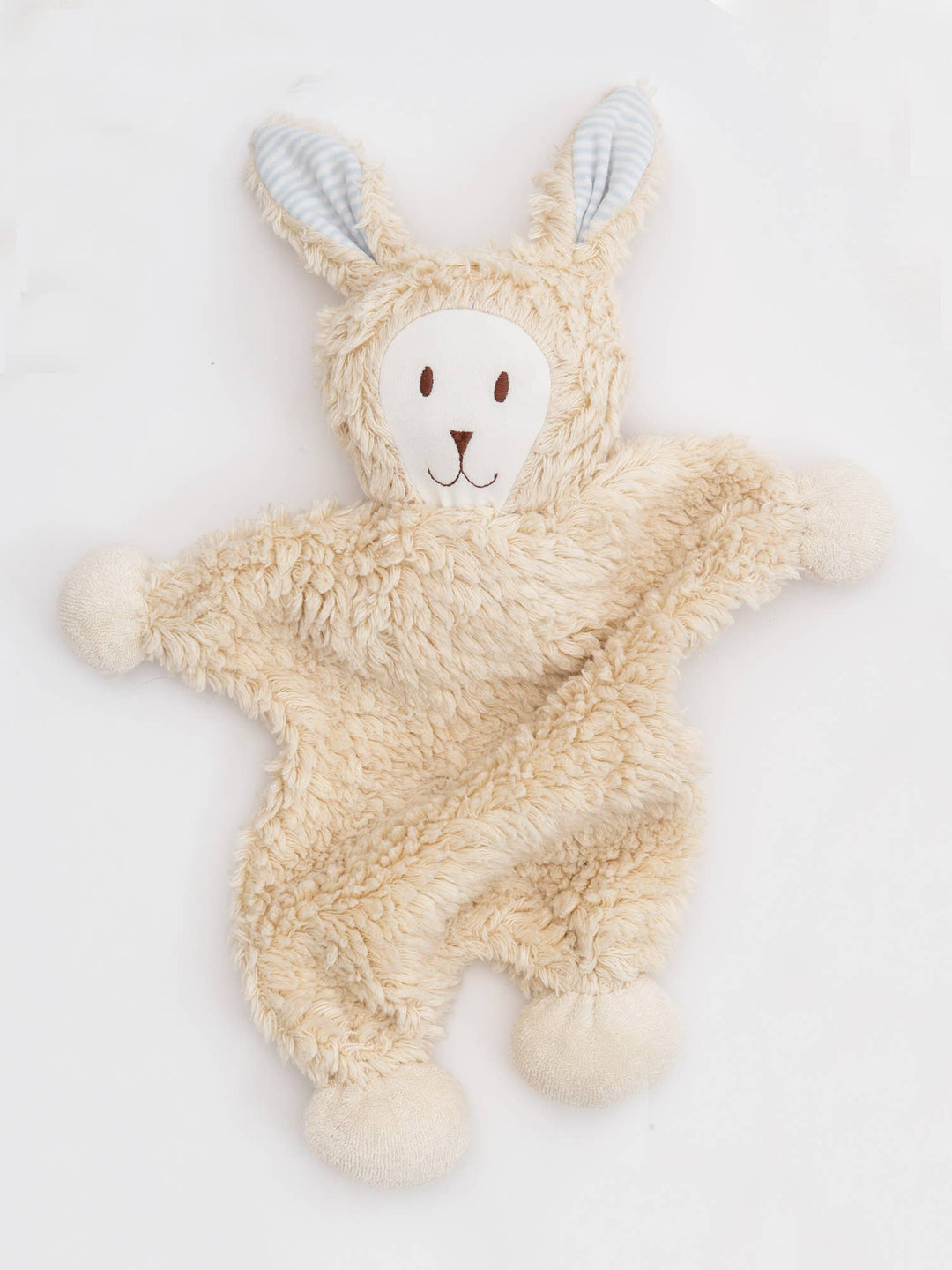 Organic Snuggle Bunny Toy - Blue Stripe Ears-Stuffy-Under the Nile-Acorns &amp; Twigs