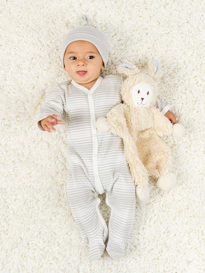 Organic Snuggle Bunny Toy - Blue Stripe Ears-Stuffy-Under the Nile-Acorns &amp; Twigs