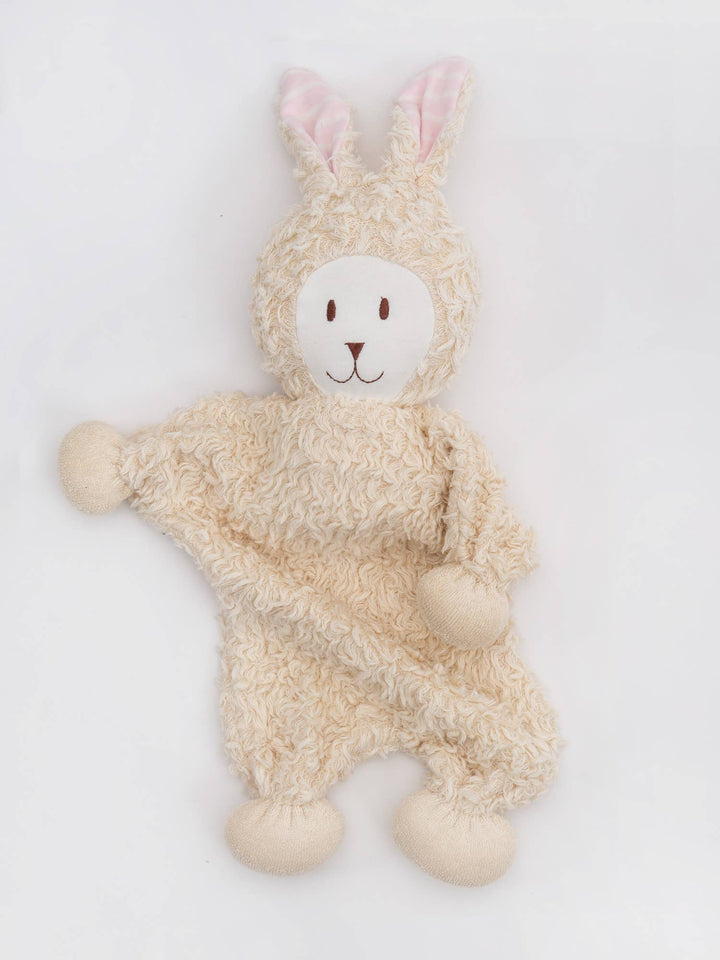 Organic Snuggle Bunny Toy - Pink Stripe Ears-Stuffy-Under the Nile-Acorns &amp; Twigs