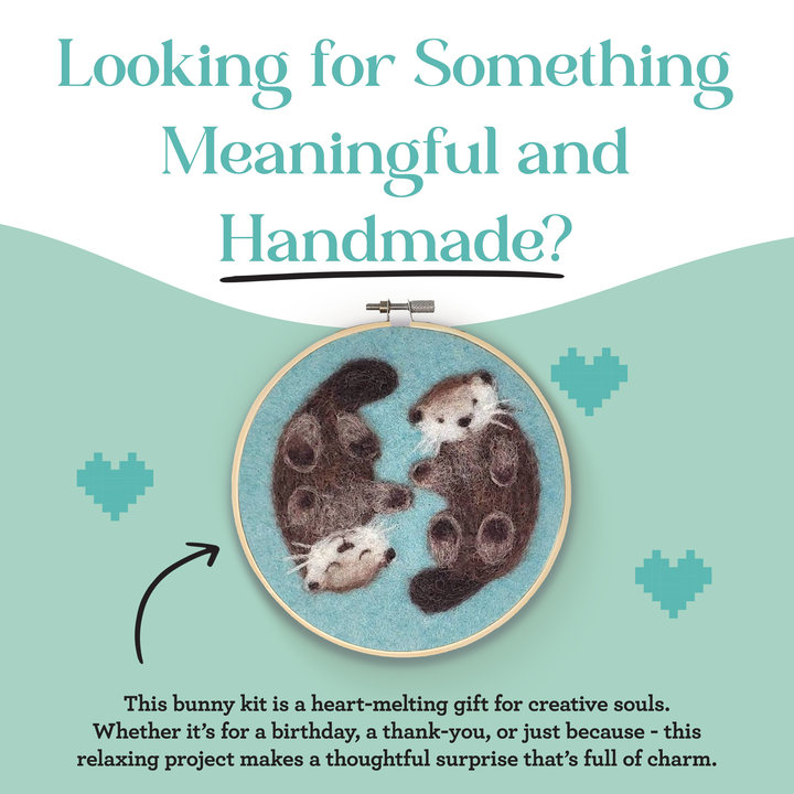 Otters in a Hoop Needle Felting Craft Kit-Needle Felting-The Crafty Kit Company-Acorns &amp; Twigs