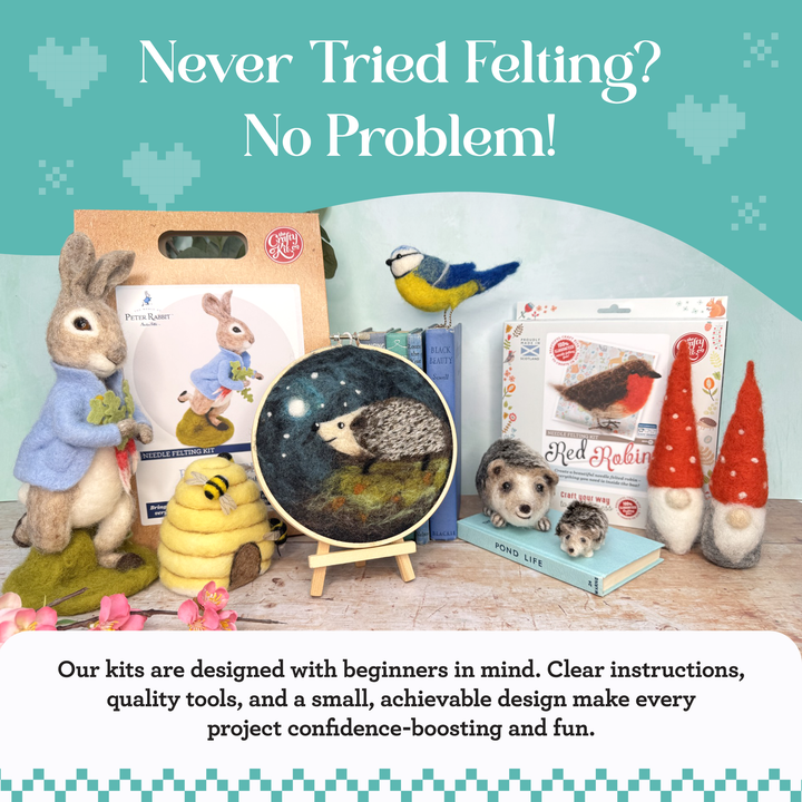 Otters in a Hoop Needle Felting Craft Kit-Needle Felting-The Crafty Kit Company-Acorns &amp; Twigs
