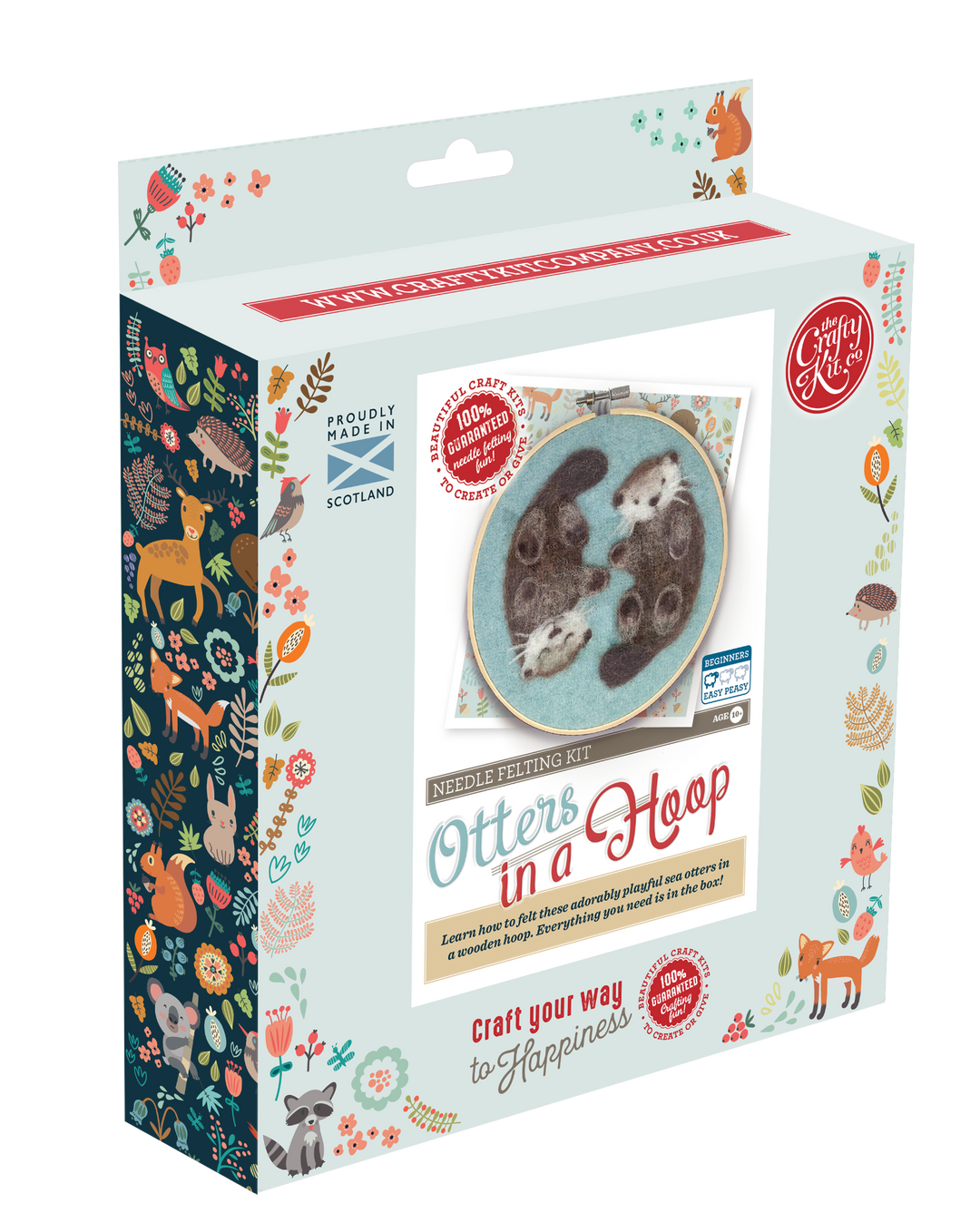 Otters in a Hoop Needle Felting Craft Kit-Needle Felting-The Crafty Kit Company-Acorns &amp; Twigs