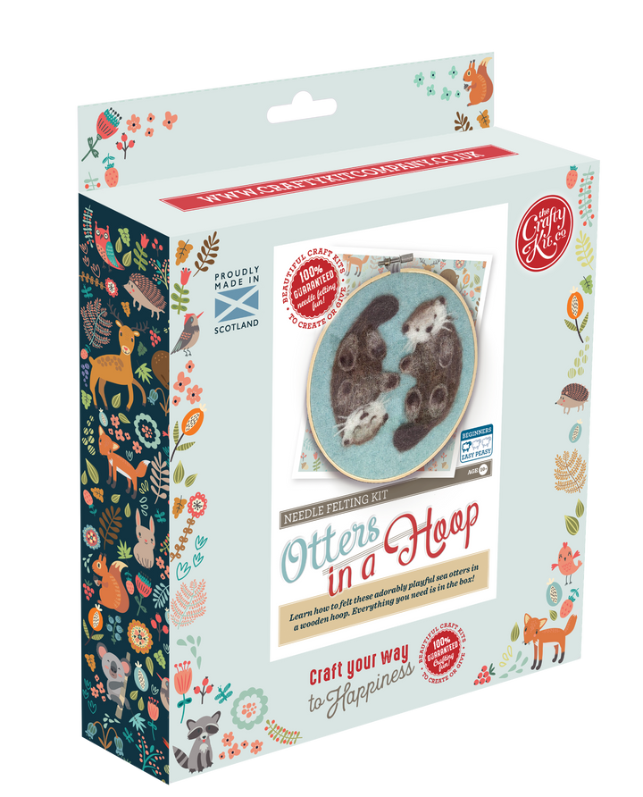 Otters in a Hoop Needle Felting Craft Kit-Needle Felting-The Crafty Kit Company-Acorns &amp; Twigs