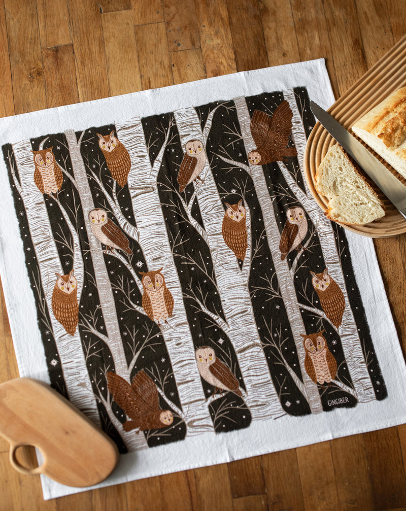 Owl Potholder + Tea Towel Kit – Gingiber Artist Series (PRO sized)-Potholder weaving-Acorns & Twigs-Acorns & Twigs