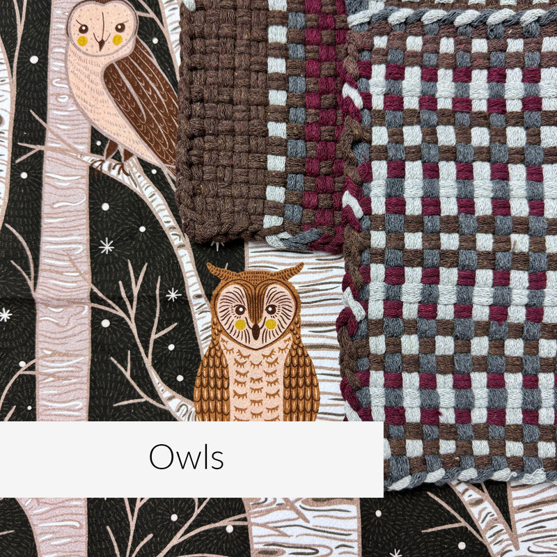 Owl Potholder + Tea Towel Kit – Gingiber Artist Series (PRO sized)-Potholder weaving-Acorns & Twigs-Acorns & Twigs