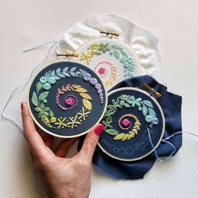 PRE-ORDER: Winter Spiral Beginner Embroidery Kit-Embroidery-Jessica Long Embroidery-Acorns & Twigs