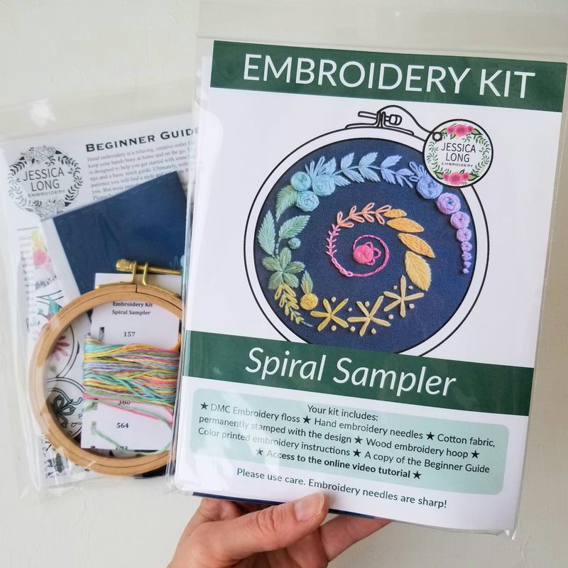 PRE-ORDER: Winter Spiral Beginner Embroidery Kit-Embroidery-Jessica Long Embroidery-Acorns & Twigs