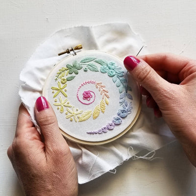 PRE-ORDER: Winter Spiral Beginner Embroidery Kit-Embroidery-Jessica Long Embroidery-Acorns & Twigs