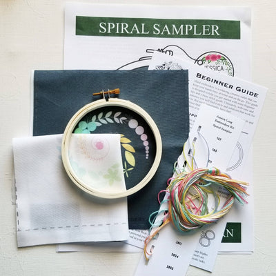 PRE-ORDER: Winter Spiral Beginner Embroidery Kit-Embroidery-Jessica Long Embroidery-Acorns & Twigs