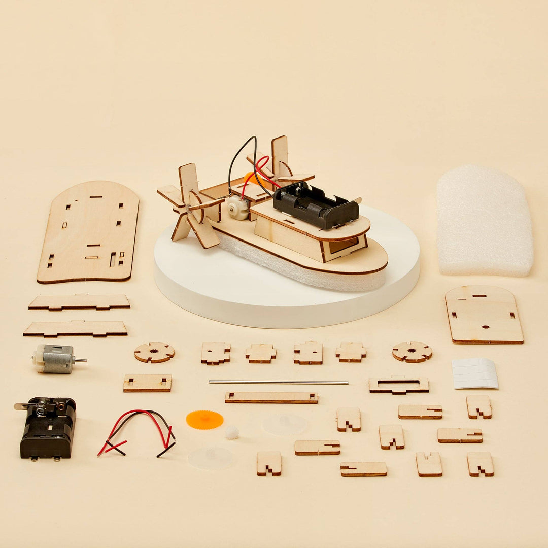 Paddlewheel Boat DIY Kit, Educational STEM Toy, DIY Kit-Wooden Toy-Kitsville-Acorns &amp; Twigs