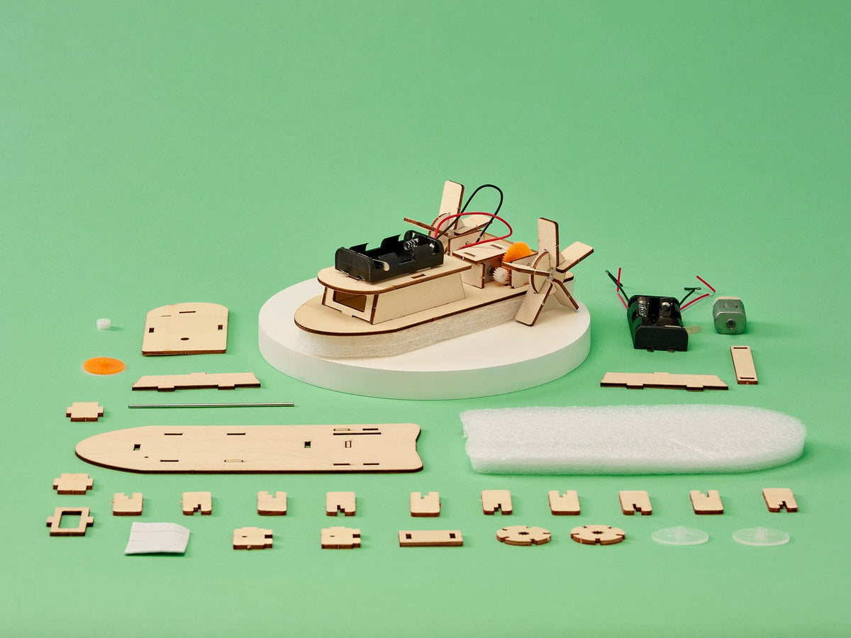 Paddlewheel Boat DIY Kit, Educational STEM Toy, DIY Kit-Wooden Toy-Kitsville-Acorns & Twigs