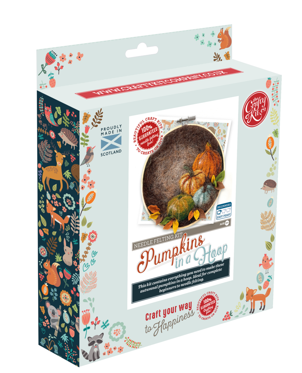Paint with Wool: Pumpkin in a Hoop Needle Felt Craft Kit-Needle Felting-The Crafty Kit Company-Acorns &amp; Twigs