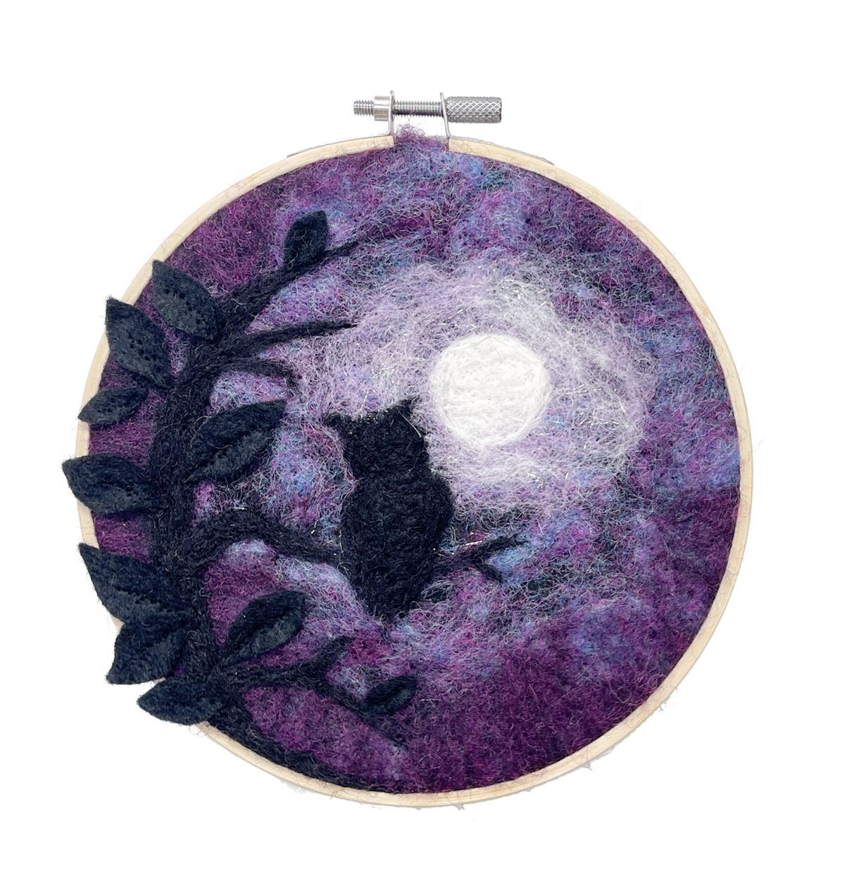 Paint with Wool:Wise Old Owl in a Hoop Needle Felt Craft Kit-Needle Felting-The Crafty Kit Company-Acorns & Twigs