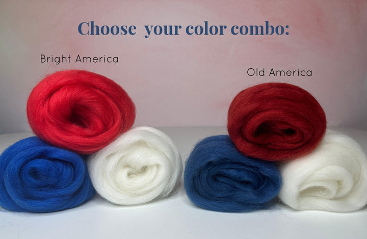 Patriotic Garland - Needle Felting Kit-Needle Felting-Acorns &amp; Twigs-Acorns &amp; Twigs