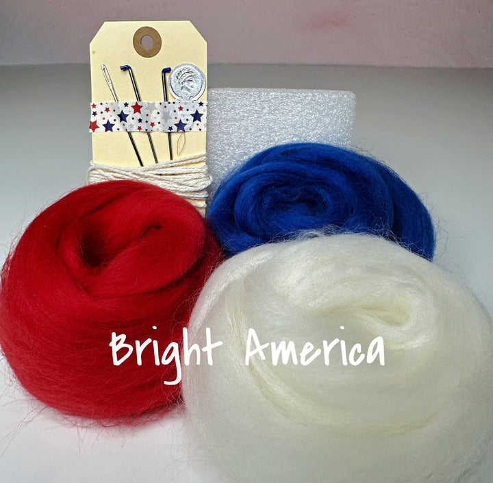 Patriotic Garland - Needle Felting Kit-Needle Felting-Acorns &amp; Twigs-Acorns &amp; Twigs