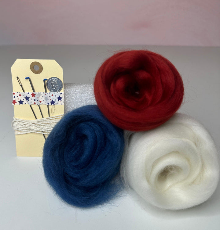 Patriotic Garland - Needle Felting Kit-Needle Felting-Acorns &amp; Twigs-Acorns &amp; Twigs