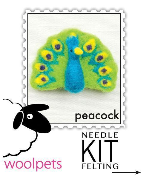 Peacock Felting Kit - Bird Pin-Needle Felting-WoolPets-Acorns &amp; Twigs