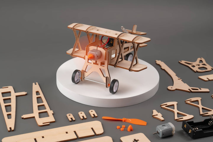 Propeller Plane DIY Kit, Educational STEM Toy for Kids-Wooden Toy-Kitsville-Acorns &amp; Twigs