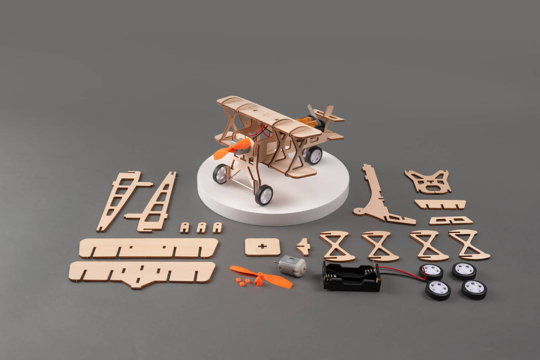 Propeller Plane DIY Kit, Educational STEM Toy for Kids-Wooden Toy-Kitsville-Acorns &amp; Twigs