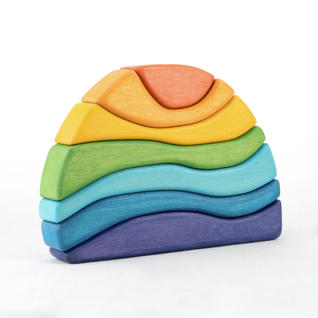 Rainbow Stacker, 7pieces-Wooden blocks-PoppyBabyCo-Acorns &amp; Twigs