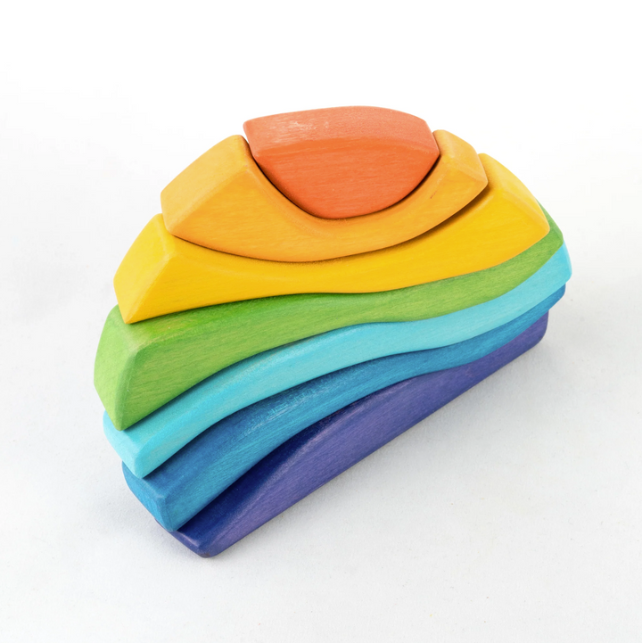 Rainbow Stacker, 7pieces-Wooden blocks-PoppyBabyCo-Acorns &amp; Twigs