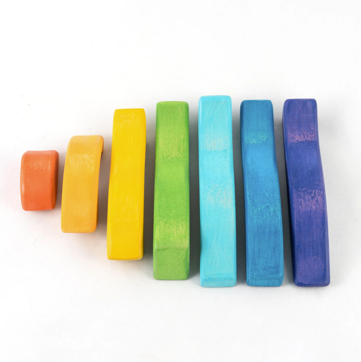 Rainbow Stacker, 7pieces-Wooden blocks-PoppyBabyCo-Acorns &amp; Twigs