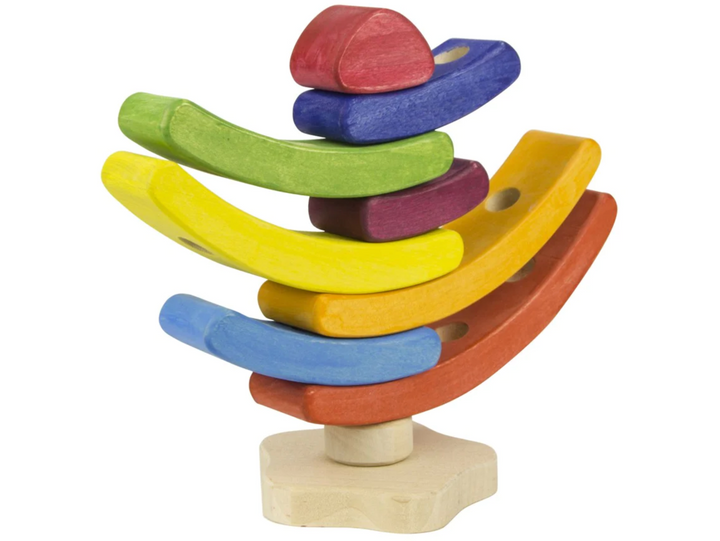 Rainbow Tree Stacker-Wooden blocks-PoppyBabyCo-Acorns &amp; Twigs