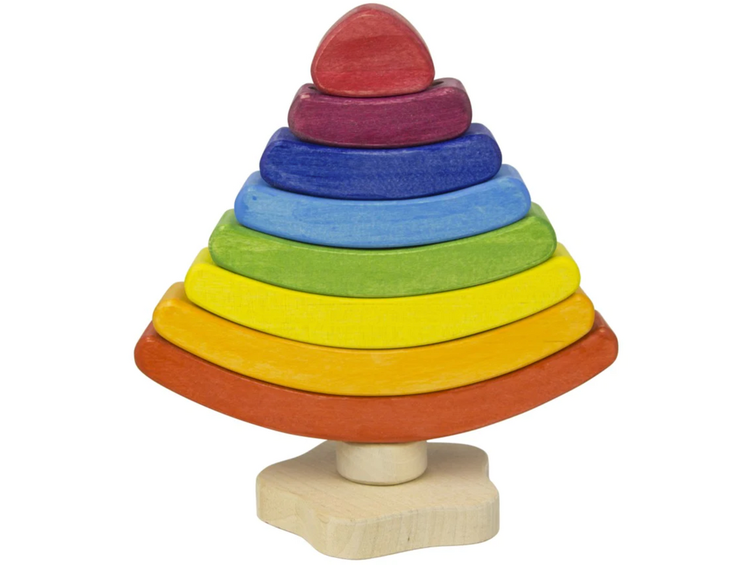 Rainbow Tree Stacker-Wooden blocks-PoppyBabyCo-Acorns &amp; Twigs