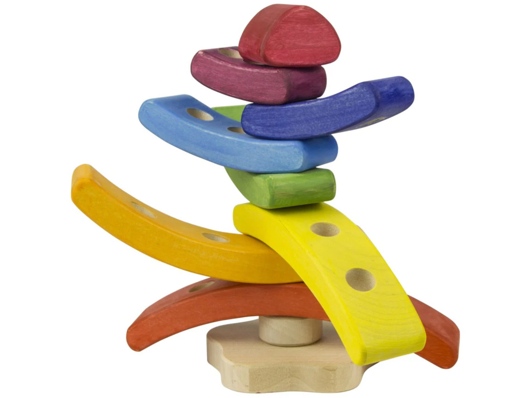 Rainbow Tree Stacker-Wooden blocks-PoppyBabyCo-Acorns &amp; Twigs