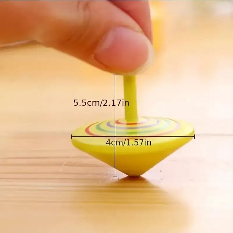 Rainbow Wooden Spinning Top: Desktop Decompression Toy: 20 tops-Wooden Toy-Magnifique Hearts-Acorns &amp; Twigs