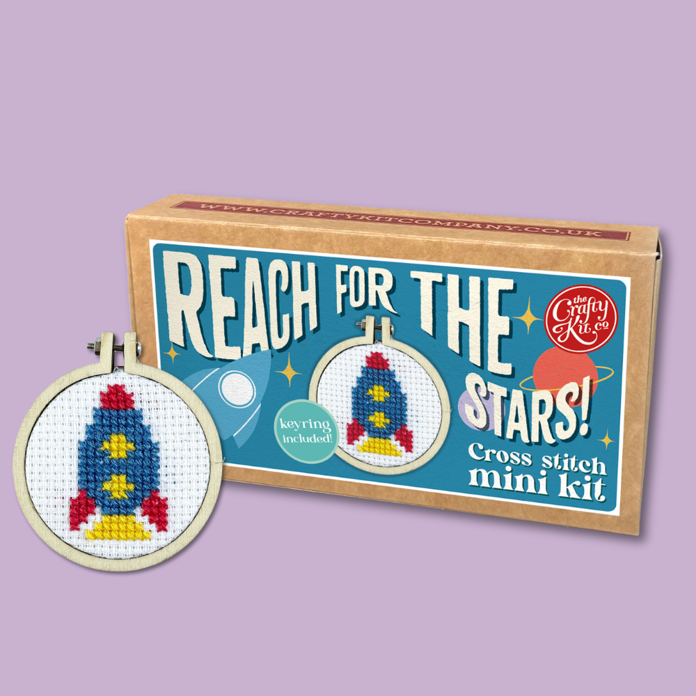 Reach for the Stars! Mini Matchbox Cross Stitch Kit-Cross Stitch-The Crafty Kit Company-Acorns & Twigs