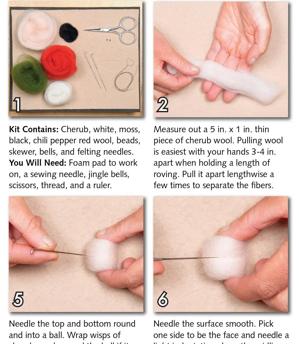 Roly Poly Elves Needle Felting Kit - EASY-Needle Felting-WoolPets-Acorns &amp; Twigs