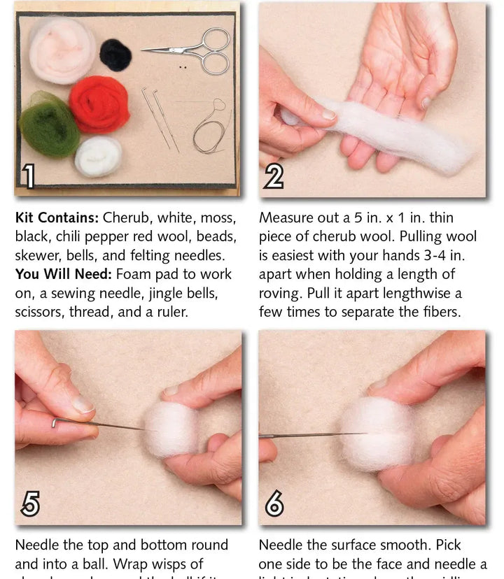 Roly Poly Elves Needle Felting Kit - EASY-Needle Felting-WoolPets-Acorns &amp; Twigs
