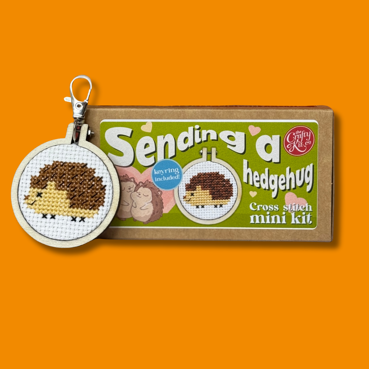 'Sending a hedgehug' Mini Matchbox Cross Stitch Kit-Cross Stitch-The Crafty Kit Company-Acorns & Twigs