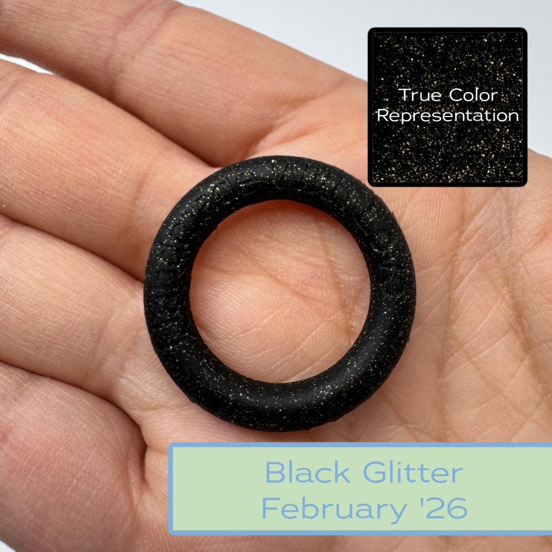Silicone Rings - Black w/ Gold Glitter-Silicone Ring-Keep On Looping-Acorns &amp; Twigs